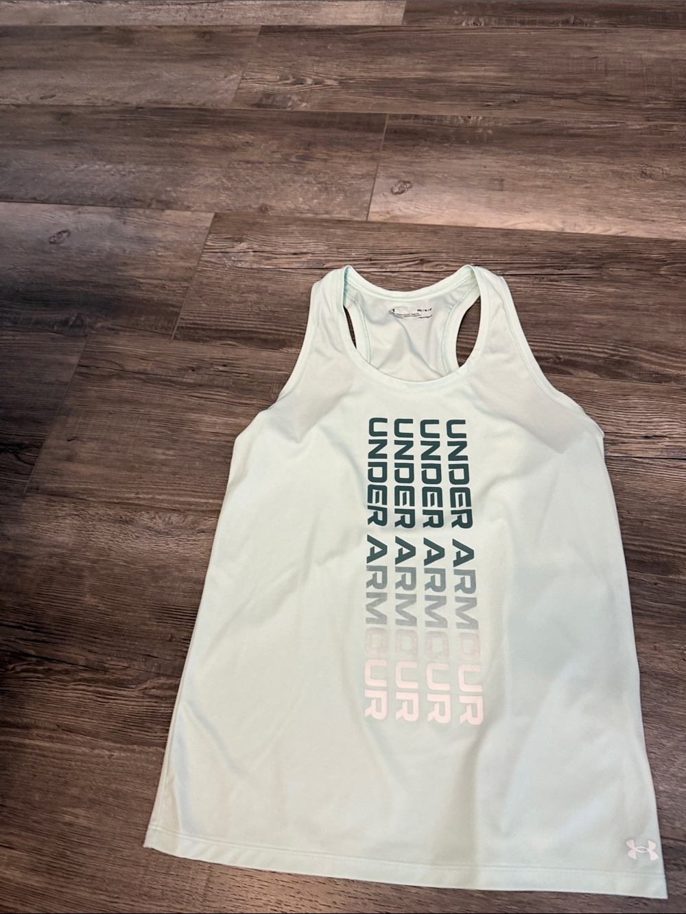 Under Armour‎ Mint Green Racerback Tank with Vertical Logo
